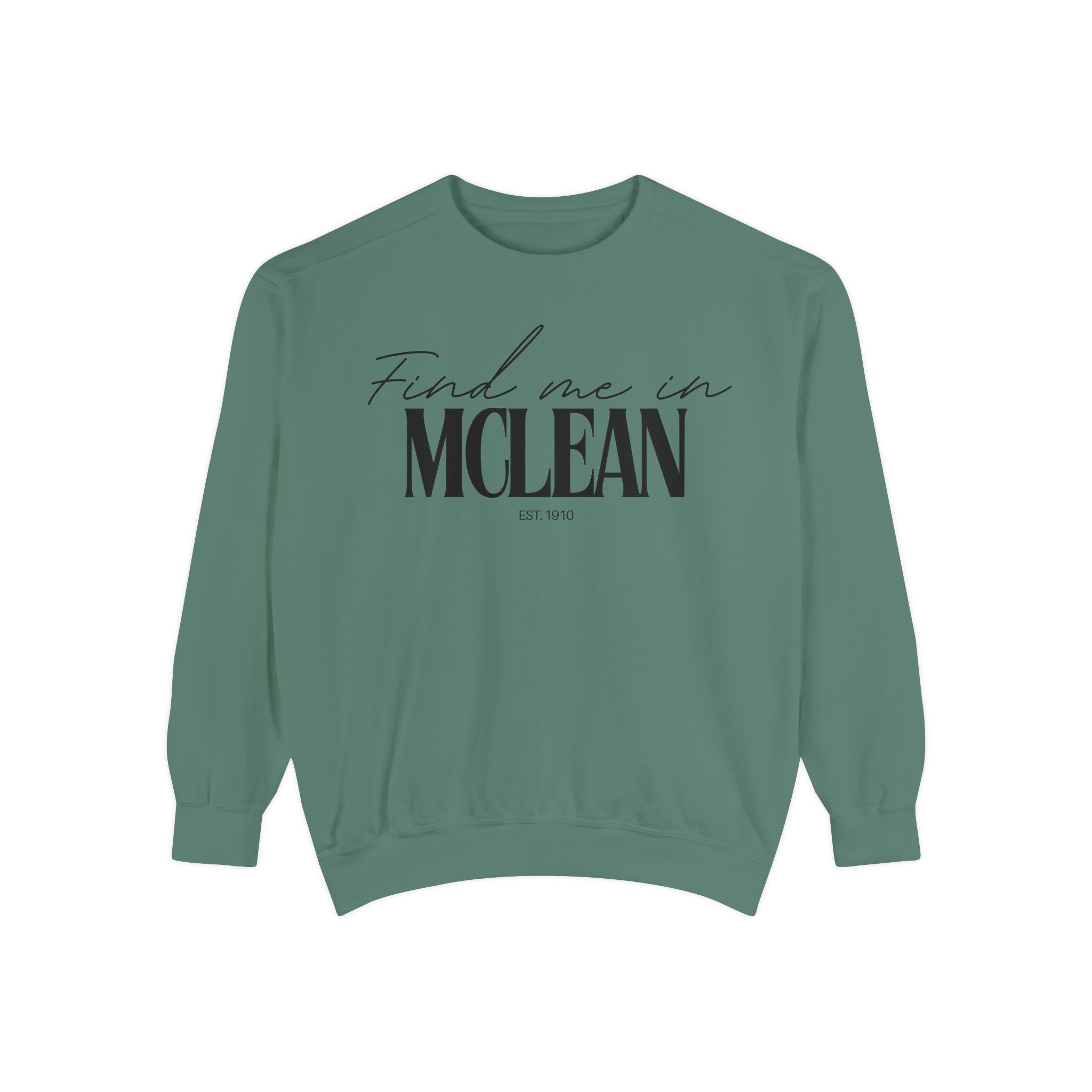 McLean Cozy Sweatshirt, Unisex Garment-Dyed Crew, Casual Wear, Gift for Friends, Fall Fashion, Lounge Style