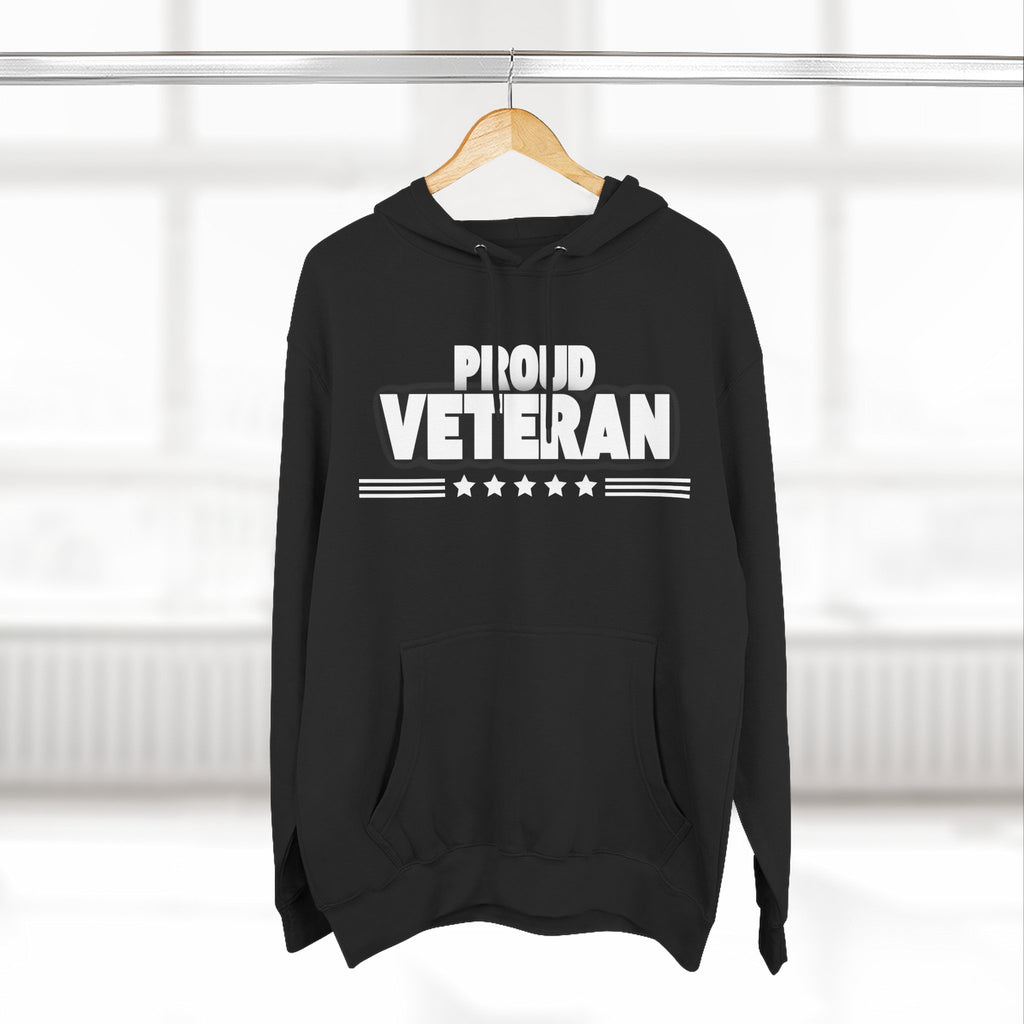 Proud Veteran Hoodie, Fleece Sweatshirt, Military Appreciation Gift, Casual Wear, Comfortable Outerwear