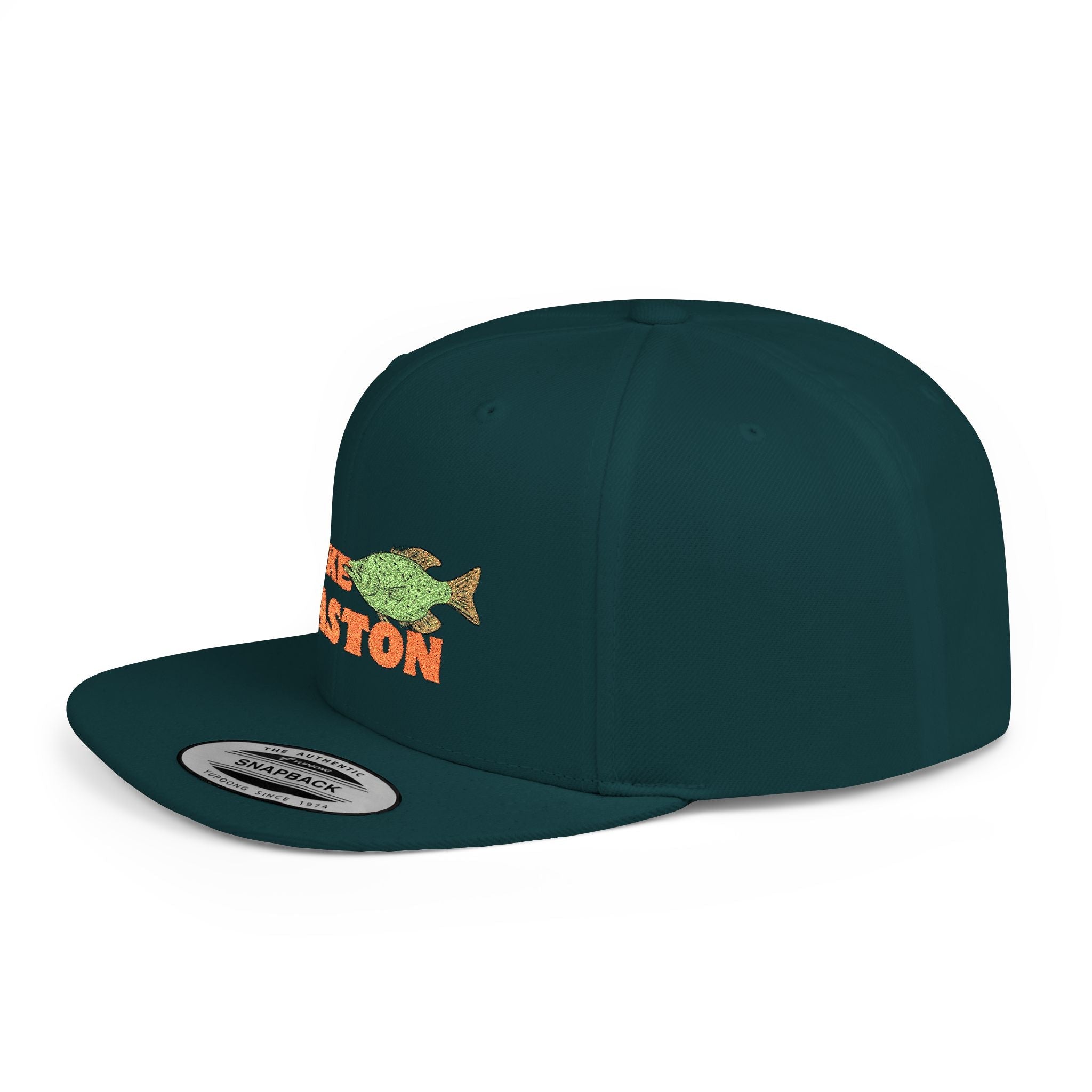 Lake Gaston Fish Flat Bill Snapback Hat, Fishing Cap, Outdoor Gear, Lake House Gift, Summer Accessories, Stylish Headwear