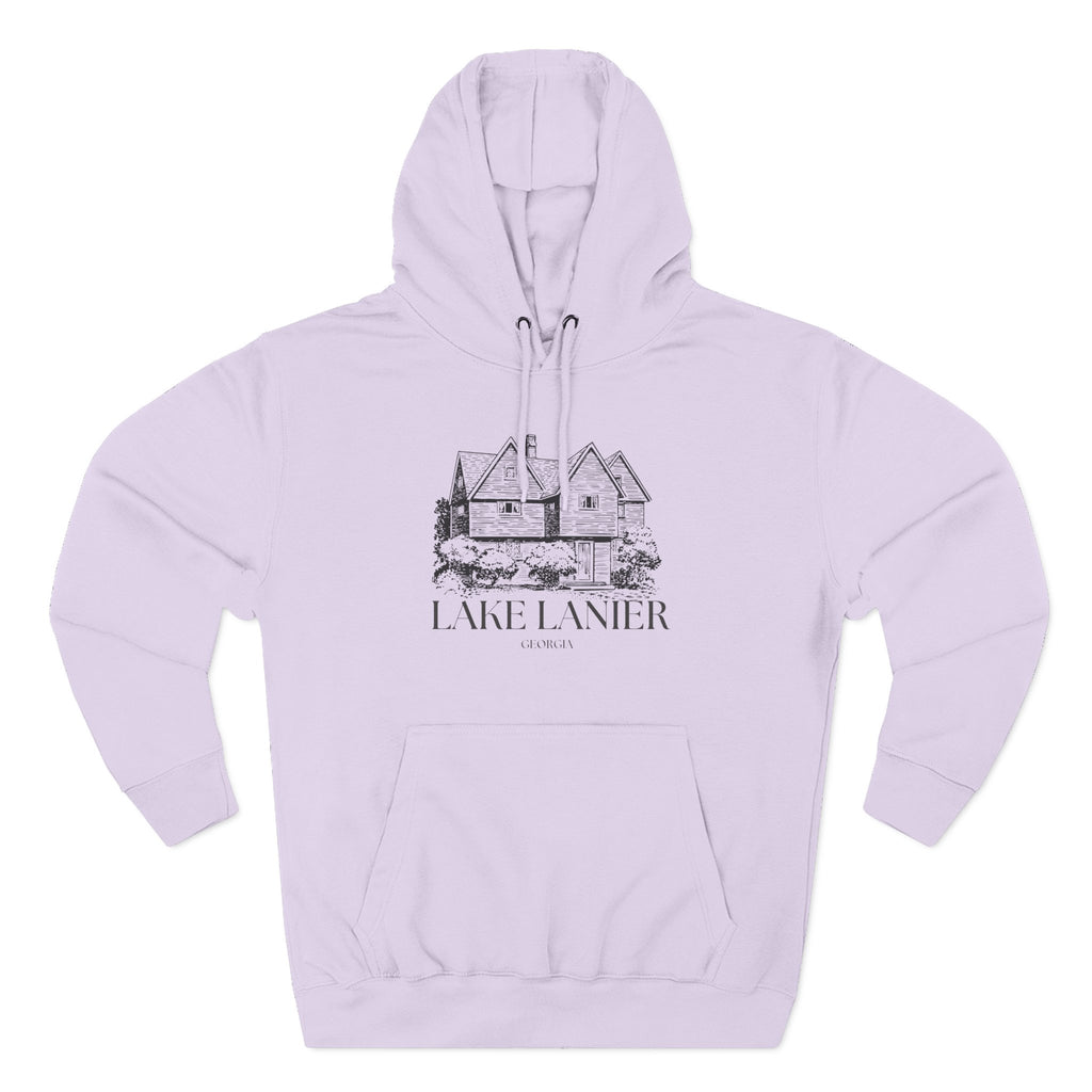 Cozy Lake Lanier Fleece Hoodie - Perfect for Relaxing, Outdoor Adventures, Gifts for Nature Lovers, Fall and Winter Apparel