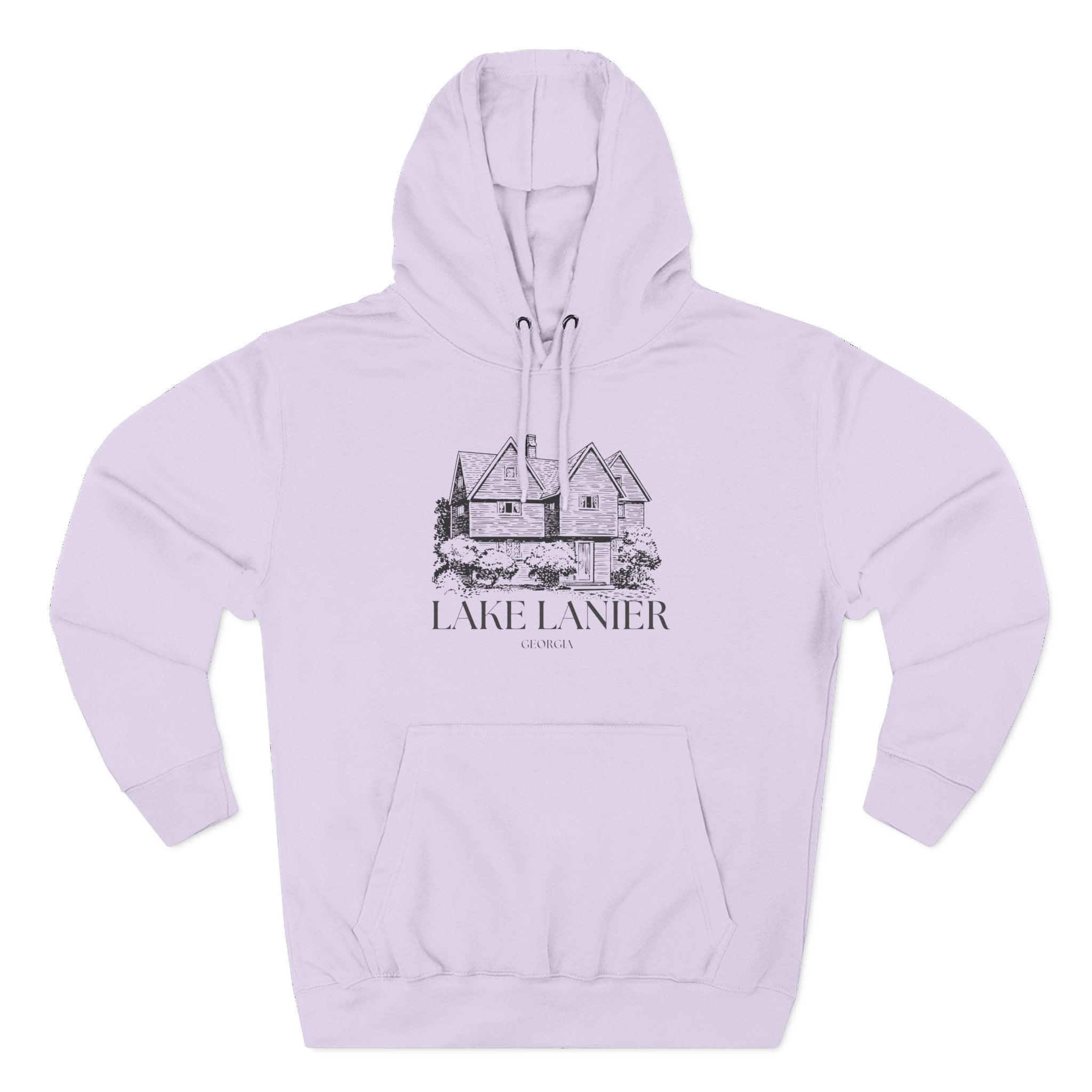 Cozy Lake Lanier Fleece Hoodie - Perfect for Relaxing, Outdoor Adventures, Gifts for Nature Lovers, Fall and Winter Apparel