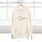 Big Sky Stylish Three-Panel Fleece Hoodie for Cozy Days, Casual Wear, Warm Layering, Gift for Him or Her