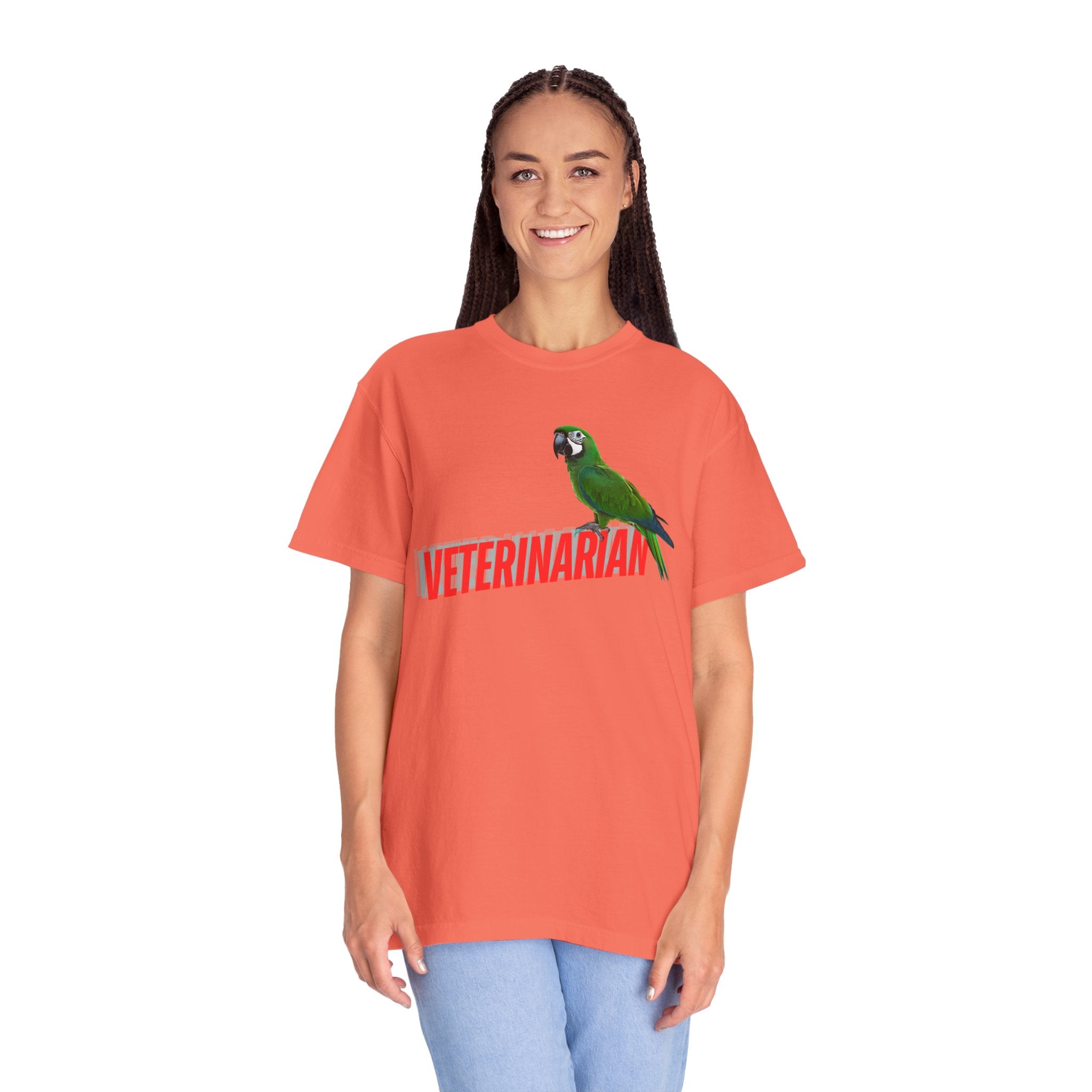 Veterinarian T-Shirt - Cute Parrot Graphic Tee for Animal Lovers, Gifts for Vet Students, Pet Owners, Animal Day Celebration