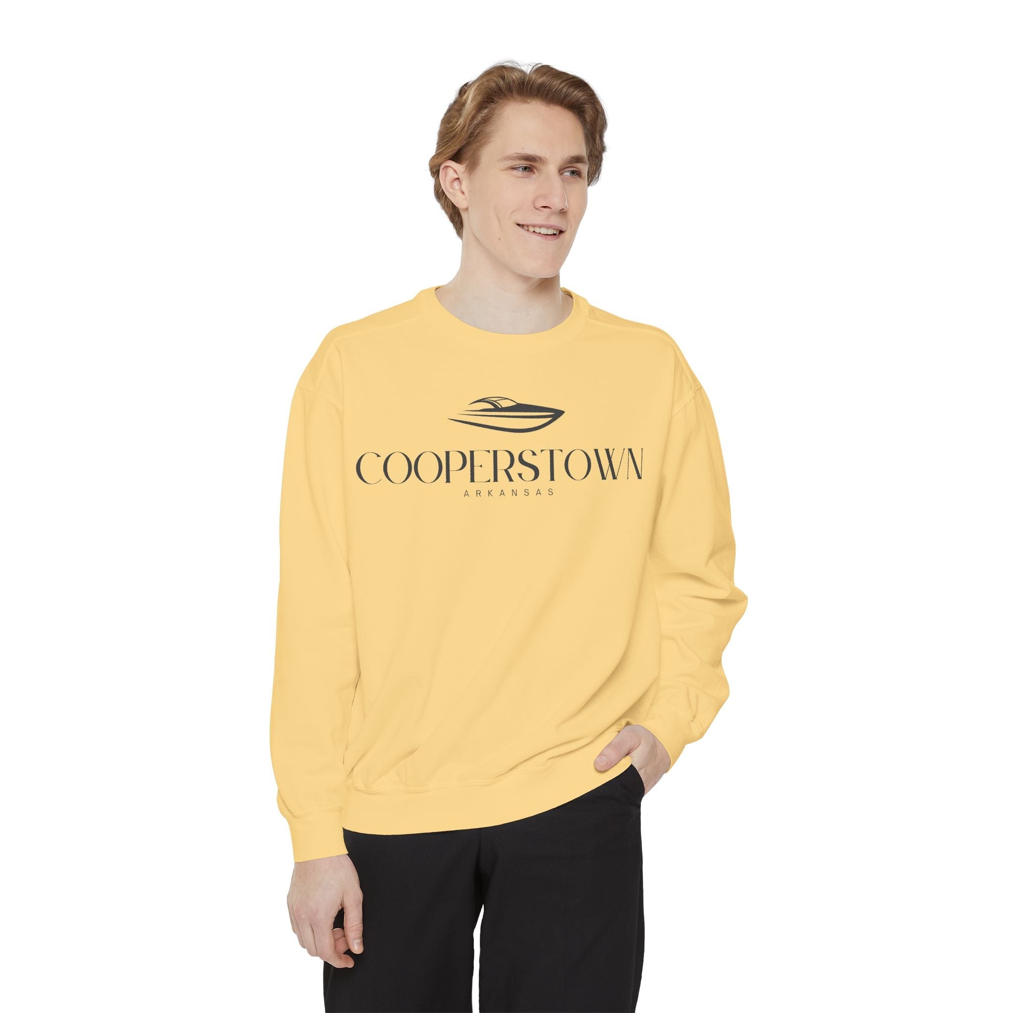 Cooperstown Chill Vibes Sweatshirt - Unisex Garment-Dyed Style, Perfect for Lounging