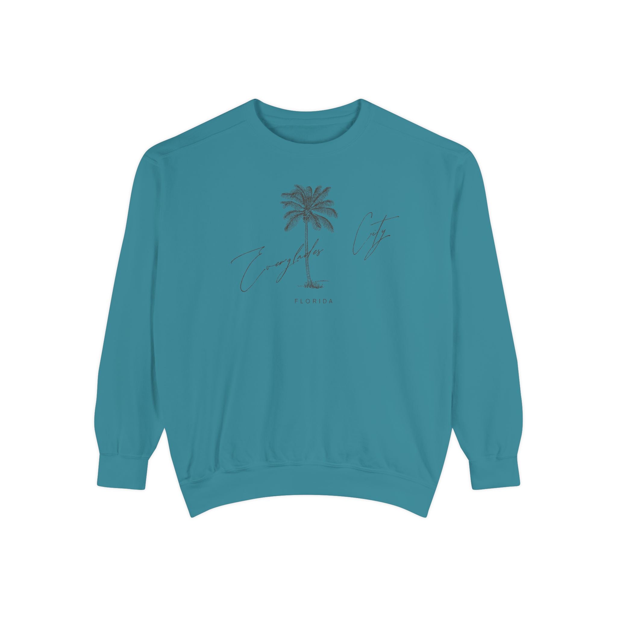 Everglades City Chill Vibes Sweatshirt - Unisex Garment-Dyed Style, Perfect for Lounging
