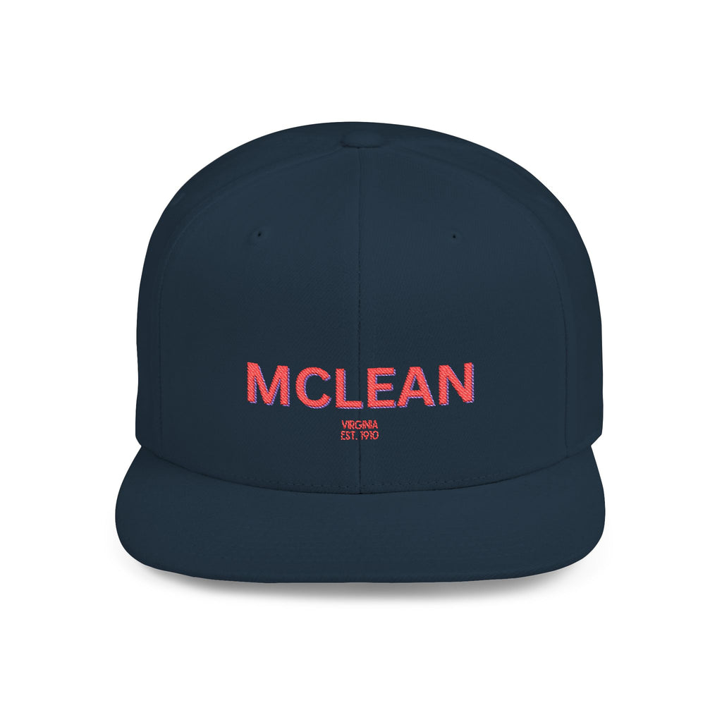 McLean Stylish Flat Bill Snapback Hat with Design, Perfect for Casual Outings, Streetwear, Gifts, Festivals, Everyday Wear