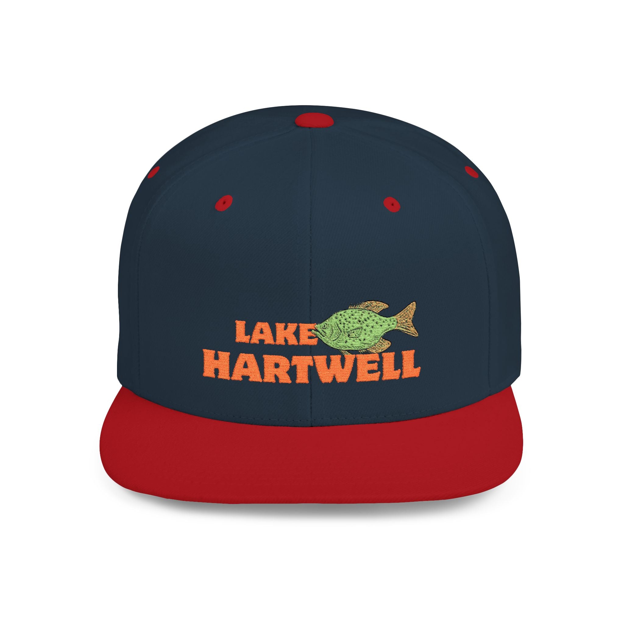 Lake Hartwell Fish Flat Bill Snapback Hat, Fishing Cap, Outdoor Gear, Lake House Gift, Summer Accessories, Stylish Headwear
