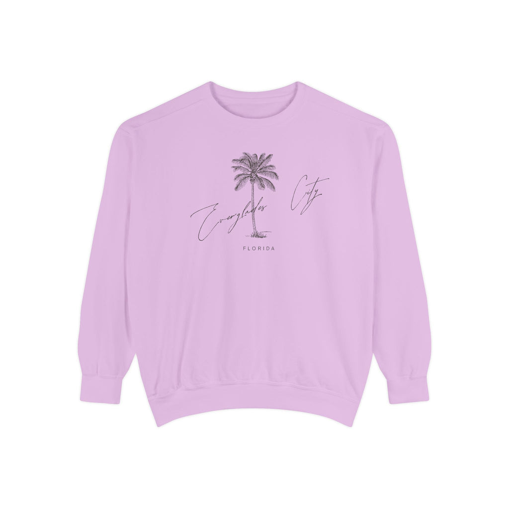 Everglades City Chill Vibes Sweatshirt - Unisex Garment-Dyed Style, Perfect for Lounging