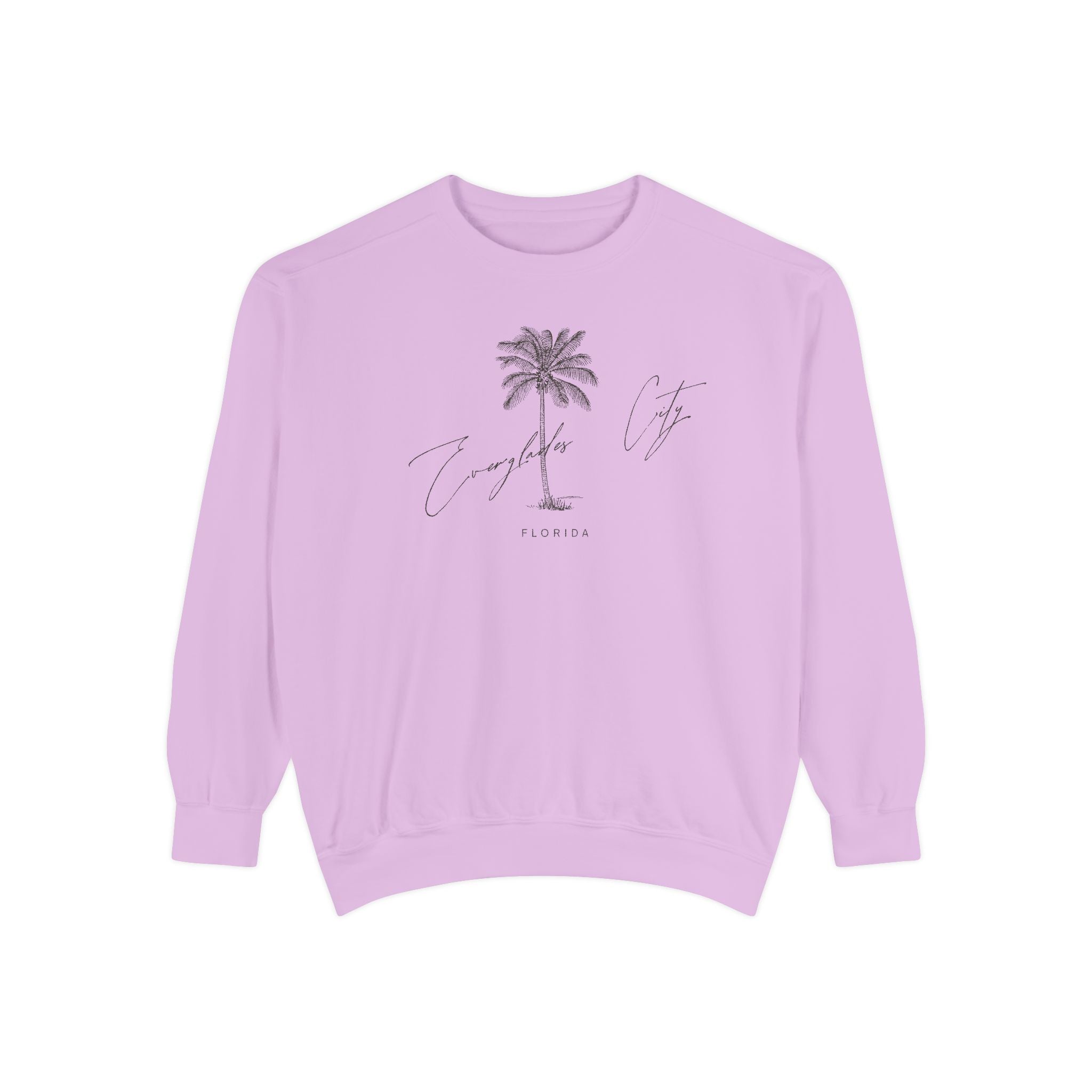 Everglades City Chill Vibes Sweatshirt - Unisex Garment-Dyed Style, Perfect for Lounging