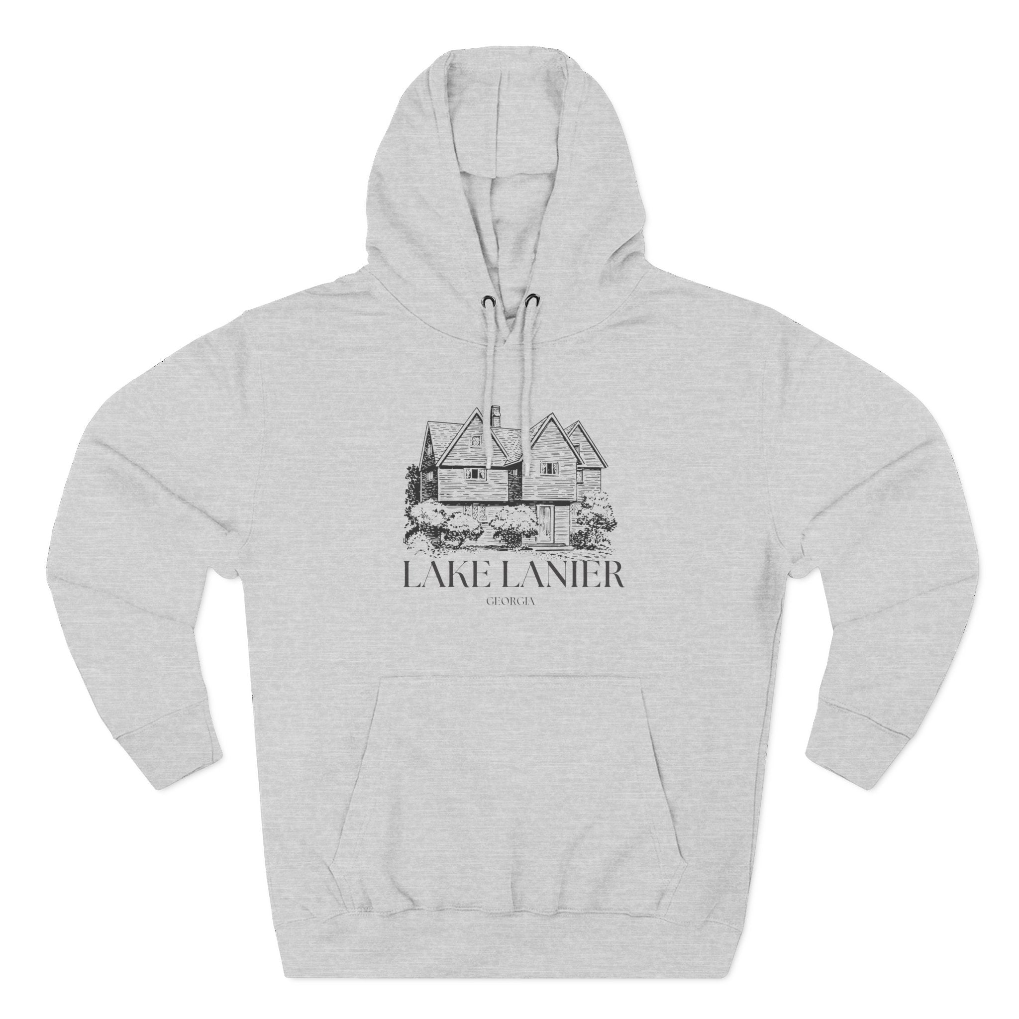 Cozy Lake Lanier Fleece Hoodie - Perfect for Relaxing, Outdoor Adventures, Gifts for Nature Lovers, Fall and Winter Apparel