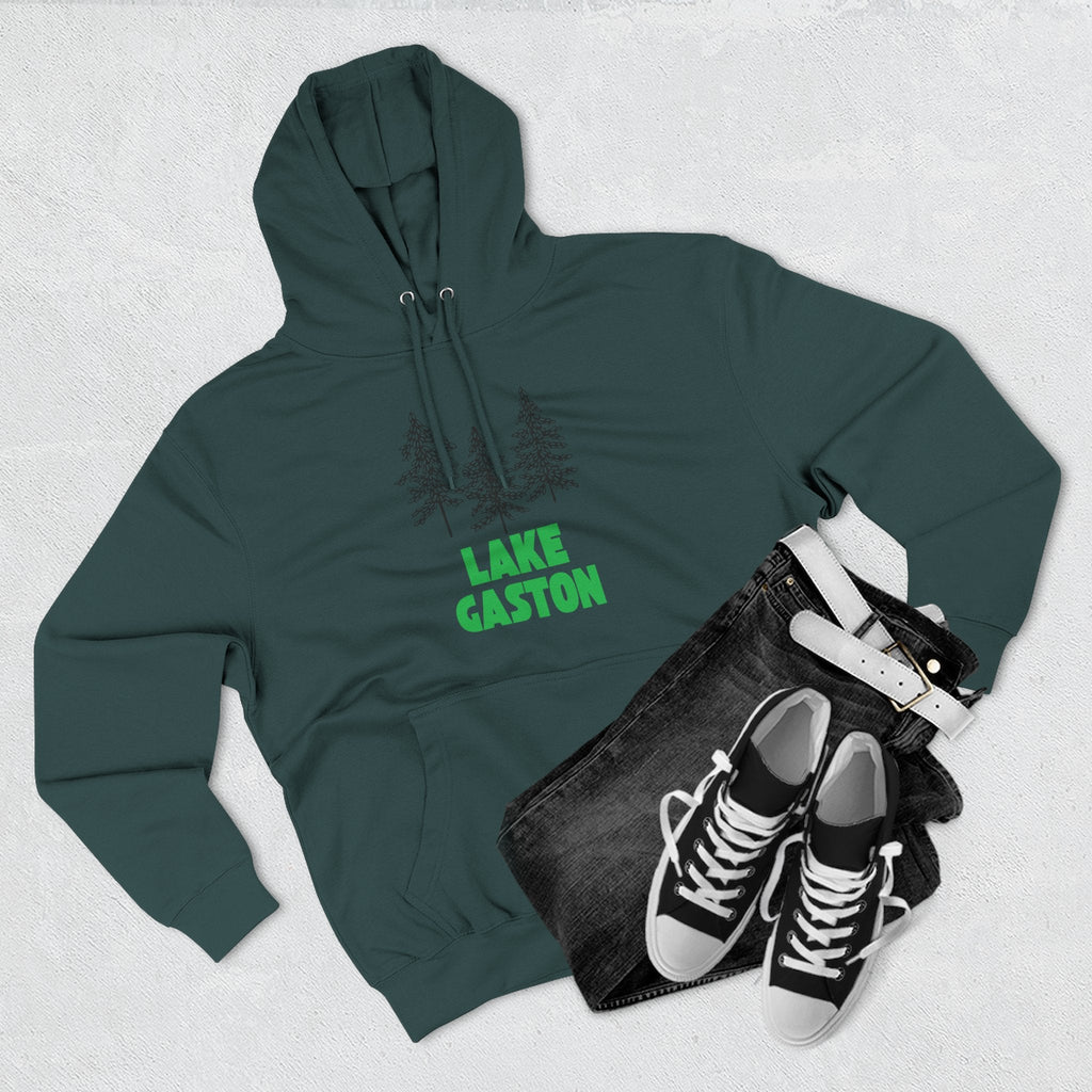Lake Gaston Fleece Hoodie, Cozy Sweatshirt, Outdoor Adventure Wear, Unique Gift for Lake Lovers, Perfect for Fall and Winter