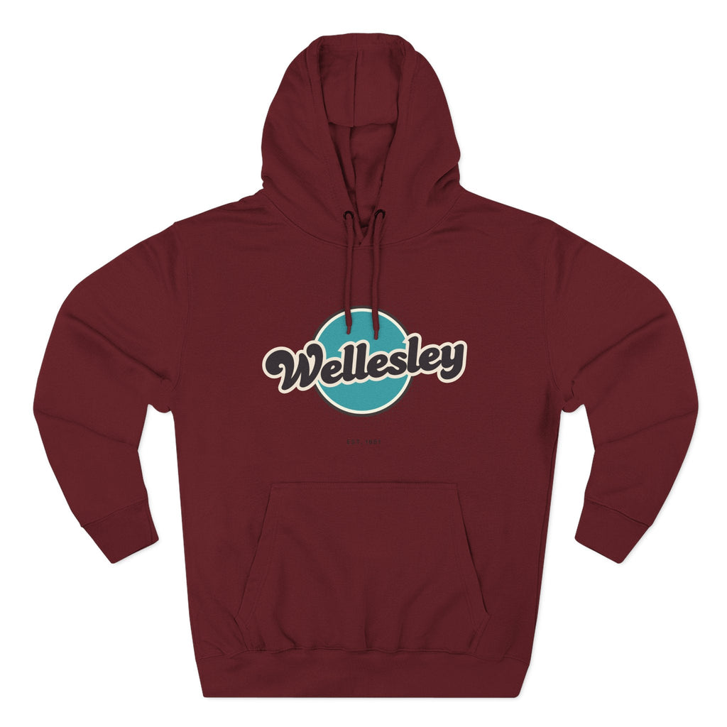 Wellesley Retro Vibe Hoodie for Casual Days, Streetwear, Unisex Gift, Cozy Layering Apparel
