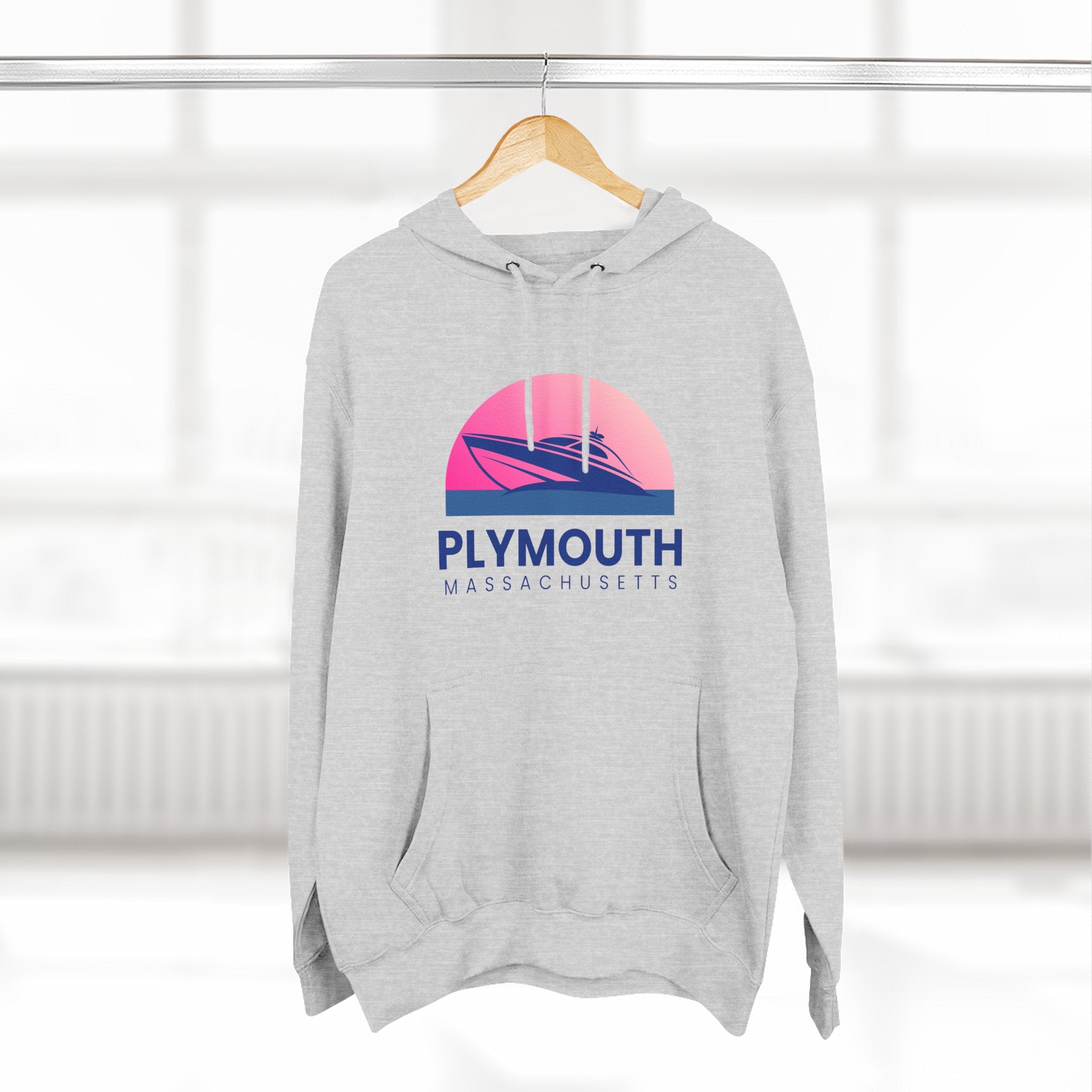 Plymouth Vibes Hoodie with Design, Perfect for Autumn Lovers, Comfortable and Stylish, Great Gift for Vacations