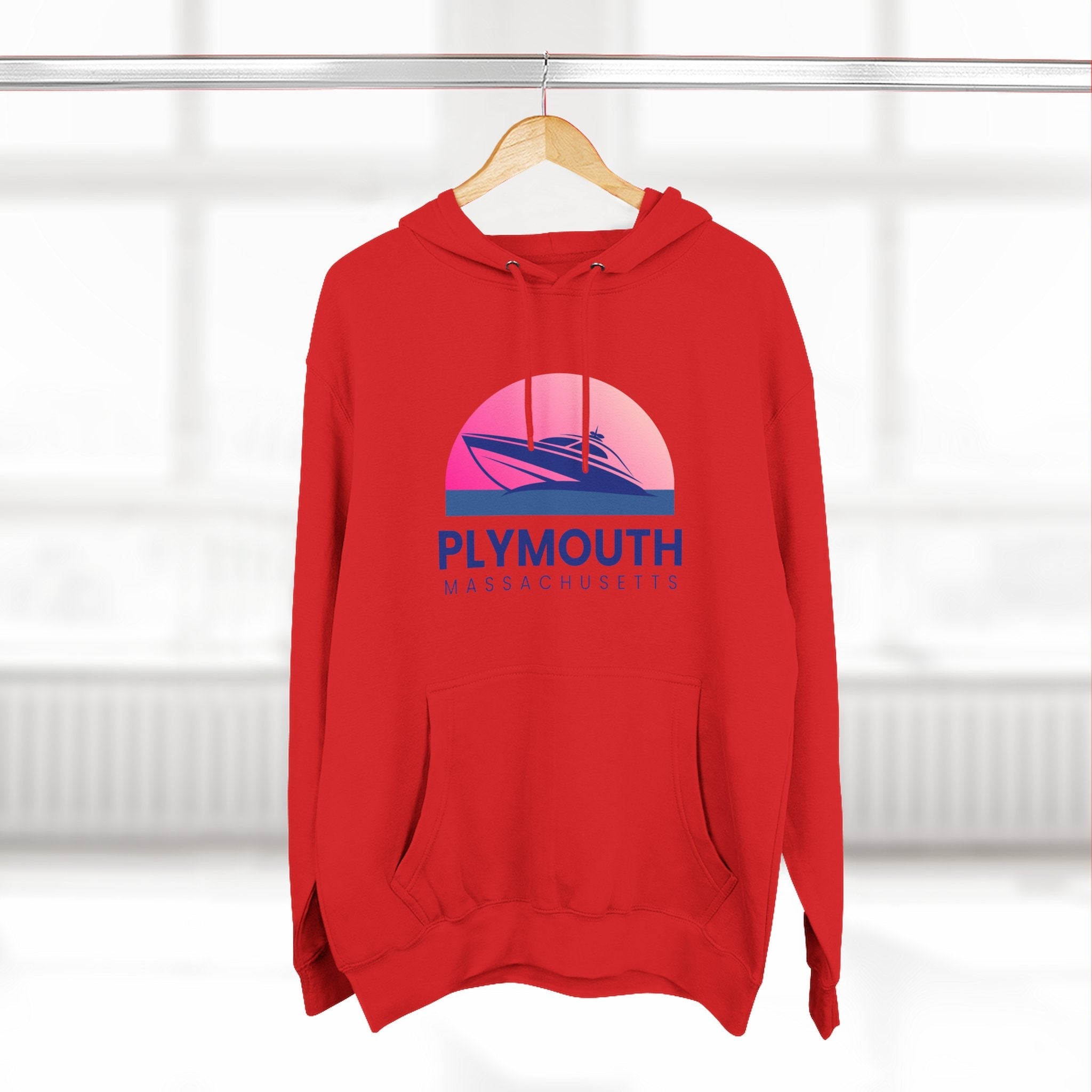 Plymouth Vibes Hoodie with Design, Perfect for Autumn Lovers, Comfortable and Stylish, Great Gift for Vacations
