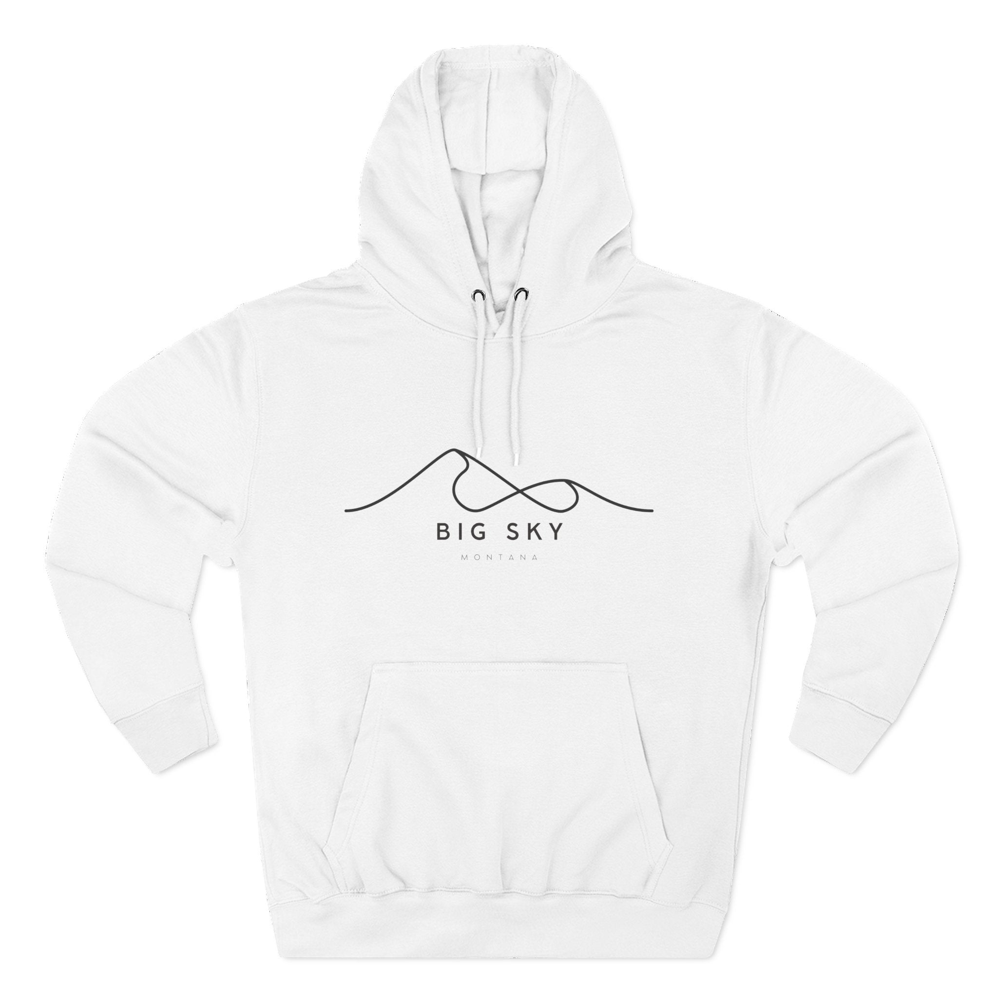 Big Sky Stylish Three-Panel Fleece Hoodie for Cozy Days, Casual Wear, Warm Layering, Gift for Him or Her