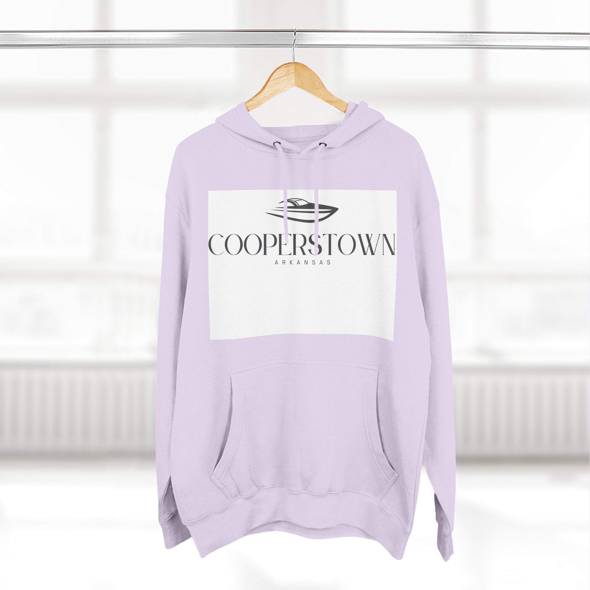 Cooperstown Stylish Three-Panel Fleece Hoodie for Cozy Days, Casual Wear, Warm Layering, Gift for Him or Her