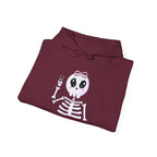 Cute Skeleton Graphic Hoodie for Halloween, Cozy Sweatshirt for Fall, Fun Gift for Halloween Lovers, Edgy Autumn Apparel, Unisex