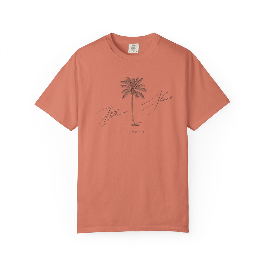 Belleair Shore Chill Vibes Palm Tree Tee - Unisex Garment-Dyed T-shirt for Beach Lovers, Summer Outings, Casual Wear, Gifts for Him/Her