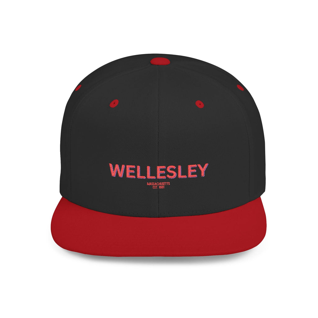 Wellesley Stylish Flat Bill Snapback Hat with Design, Perfect for Casual Outings, Streetwear, Gifts, Festivals, Everyday Wear
