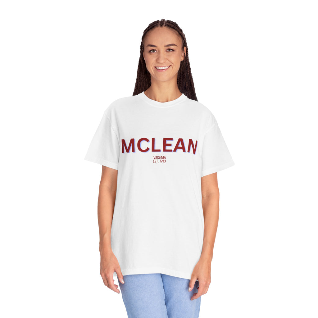 McLean Garment-Dyed Unisex T-Shirt, Casual Tee, Vintage Style Shirt, Everyday Wear, Birthday Gift, Unique Apparel