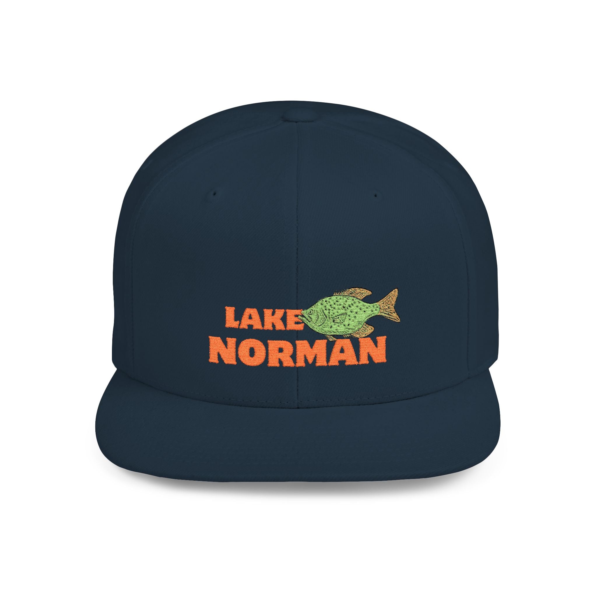 Lake Norman Fish Flat Bill Snapback Hat, Fishing Cap, Outdoor Gear, Lake House Gift, Summer Accessories, Stylish Headwear