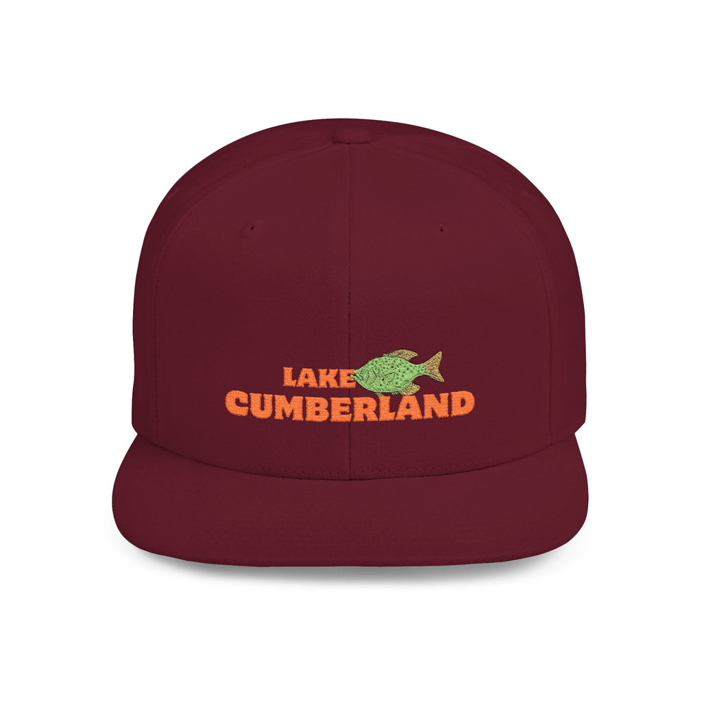 Lake Cumberland Fish Flat Bill Snapback Hat, Fishing Cap, Outdoor Gear, Lake House Gift, Summer Accessories, Stylish Headwear