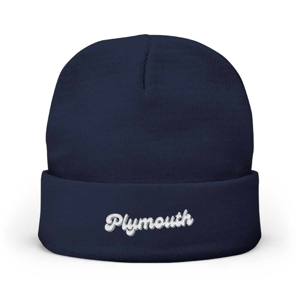 Plymouth Cozy Embroidered Knit Beanie | Winter Hat, Casual Fashion Accessory, Gift for Him/Her, Cozy Style, Outdoor Wear