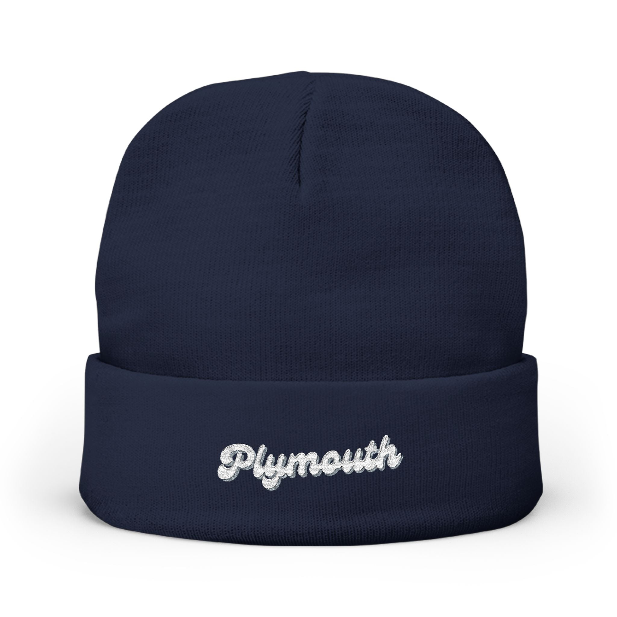 Plymouth Cozy Embroidered Knit Beanie | Winter Hat, Casual Fashion Accessory, Gift for Him/Her, Cozy Style, Outdoor Wear