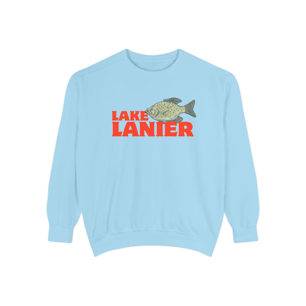 Lake Lanier Fish Sweatshirt | Unisex Garment-Dyed Apparel | Cozy Lake Life Gift, Relaxed Weekend Wear, Fishing Enthusiast Gear
