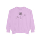 Belleair Shore Chill Vibes Sweatshirt - Unisex Garment-Dyed Style, Perfect for Lounging, Gift for Her, Palm Tree Design, Summer Escape