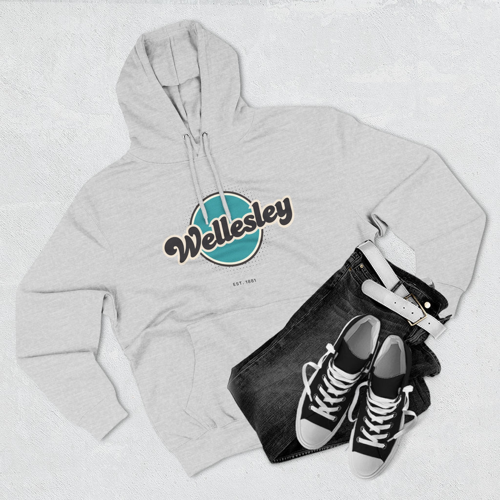 Wellesley Retro Vibe Hoodie for Casual Days, Streetwear, Unisex Gift, Cozy Layering Apparel