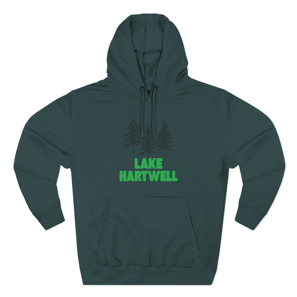Lake Hartwell Fleece Hoodie, Cozy Sweatshirt, Outdoor Adventure Wear, Unique Gift for Lake Lovers, Perfect for Fall and Winter