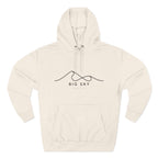 Big Sky Stylish Three-Panel Fleece Hoodie for Cozy Days, Casual Wear, Warm Layering, Gift for Him or Her