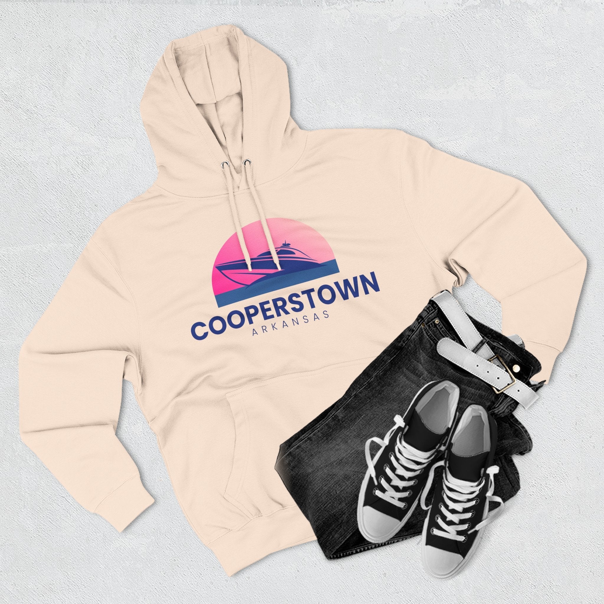 Cooperstown Vibes Hoodie with Design, Perfect for Autumn Lovers, Comfortable and Stylish, Great Gift for Vacations