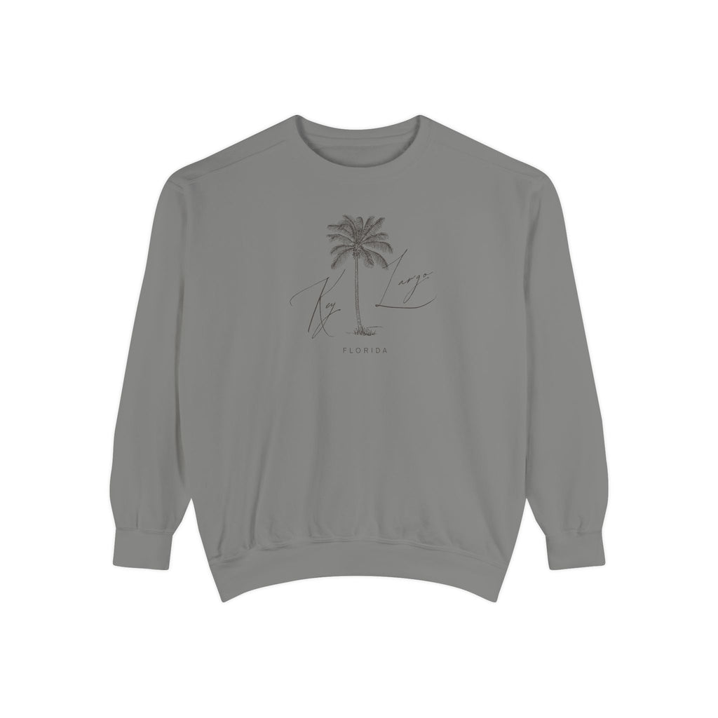 Key Largo Chill Vibes Sweatshirt - Unisex Garment-Dyed Style, Perfect for Lounging