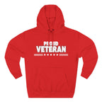 Proud Veteran Hoodie, Fleece Sweatshirt, Military Appreciation Gift, Casual Wear, Comfortable Outerwear