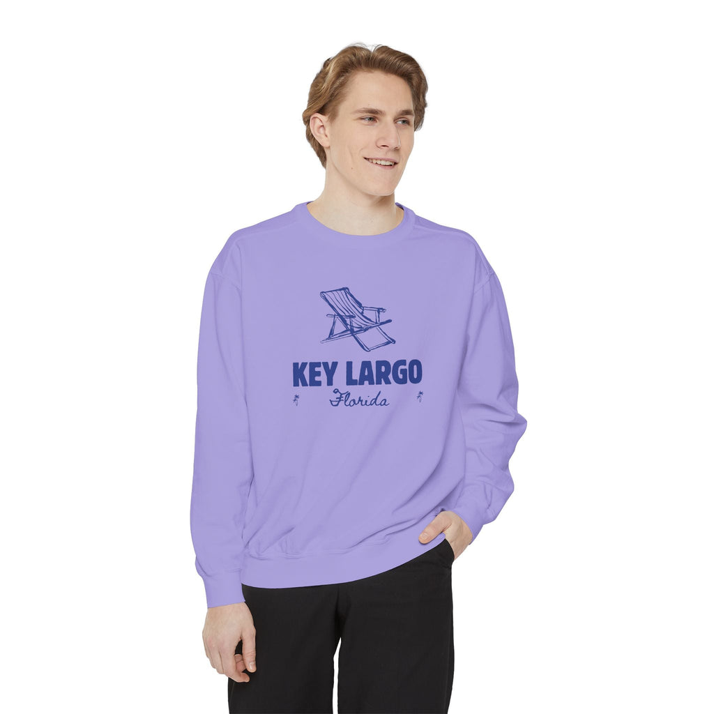 Key Largo Vibes Unisex Sweatshirt | Garment-Dyed Comfort, Perfect for Casual Outings, Travel, Gifts, Autumn Days