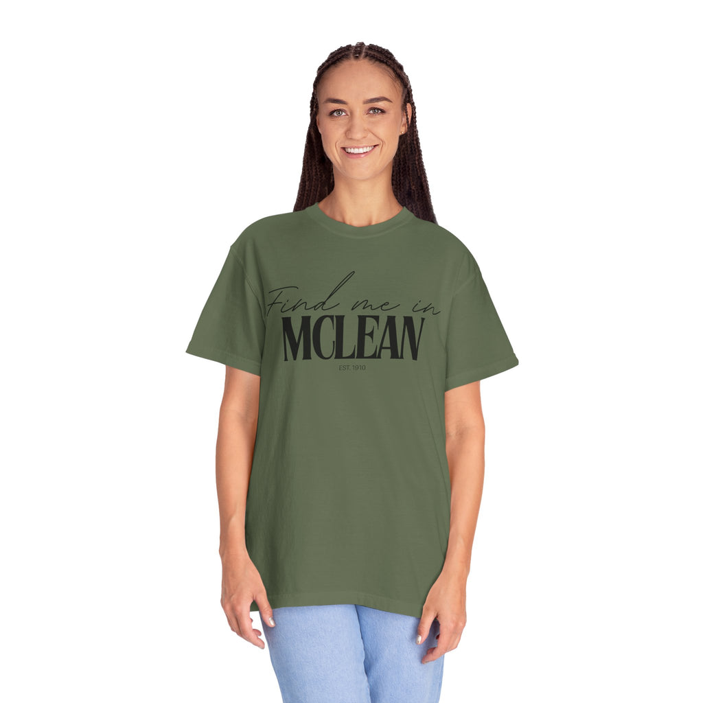 McLean Vibes Unisex Garment-Dyed T-Shirt, Casual Wear, Gifts for Locals, Trendy Summer Essential, Comfortable Everyday Tee