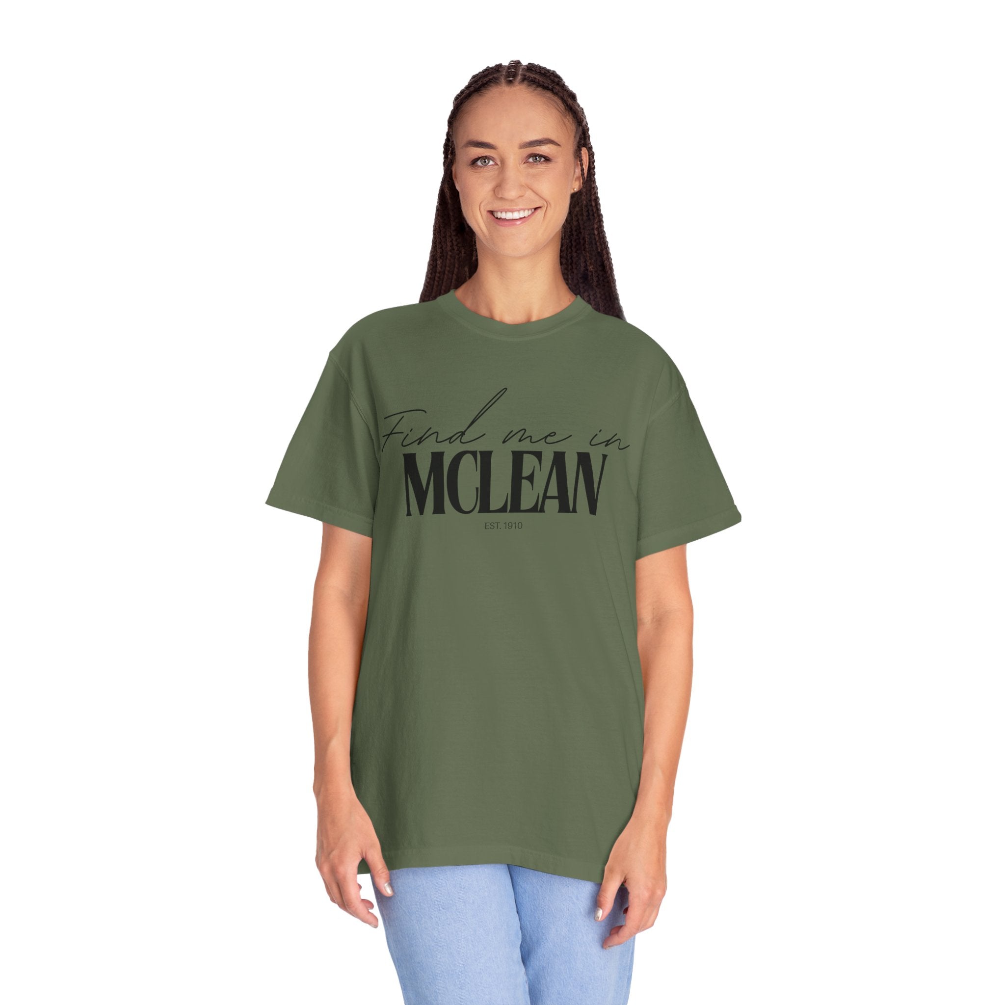 McLean Vibes Unisex Garment-Dyed T-Shirt, Casual Wear, Gifts for Locals, Trendy Summer Essential, Comfortable Everyday Tee