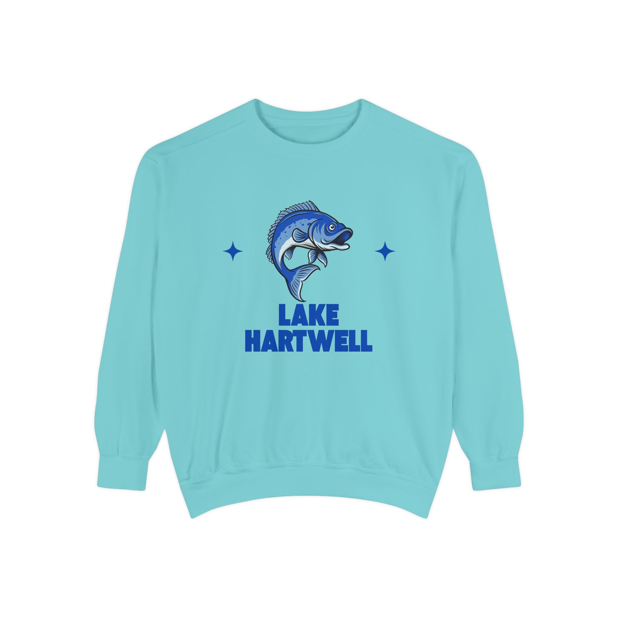 Lake Hartwell Fish Design Unisex Sweatshirt | Cozy Fishing Apparel, Casual Wear, Gift for Anglers, Lake Day Outfit, Nature Lovers Sweatshirt