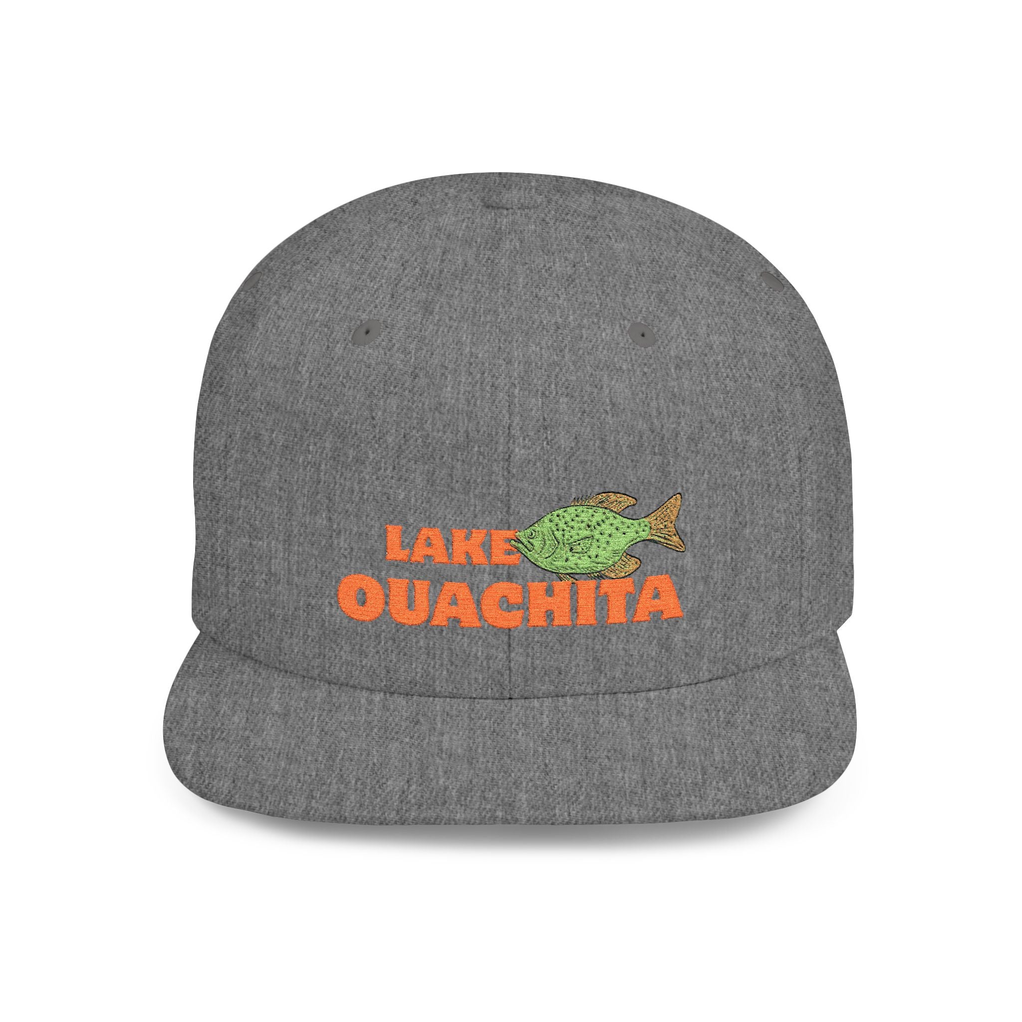Lake Ouachita Fish Flat Bill Snapback Hat, Fishing Cap, Outdoor Gear, Lake House Gift, Summer Accessories, Stylish Headwear