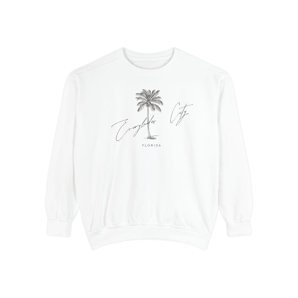 Everglades City Chill Vibes Sweatshirt - Unisex Garment-Dyed Style, Perfect for Lounging