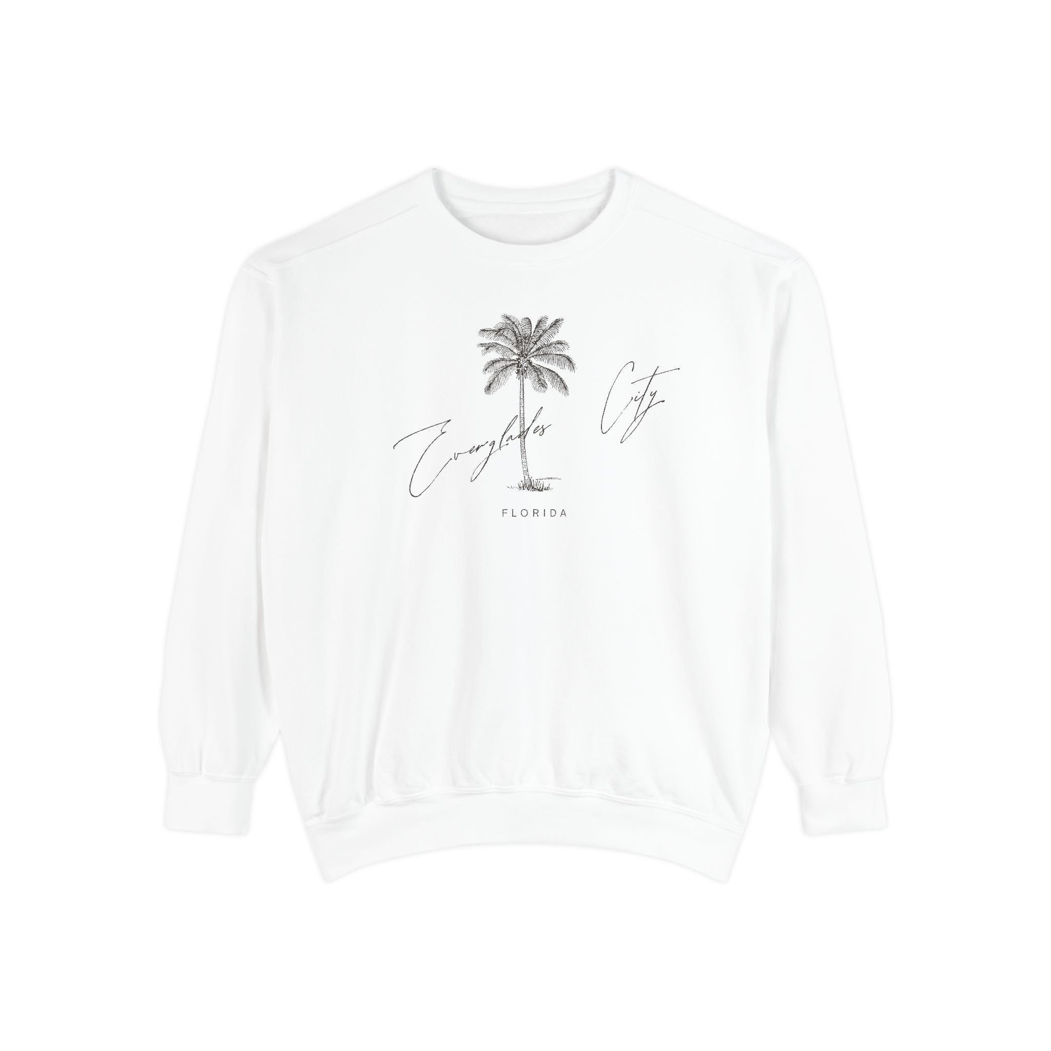 Everglades City Chill Vibes Sweatshirt - Unisex Garment-Dyed Style, Perfect for Lounging