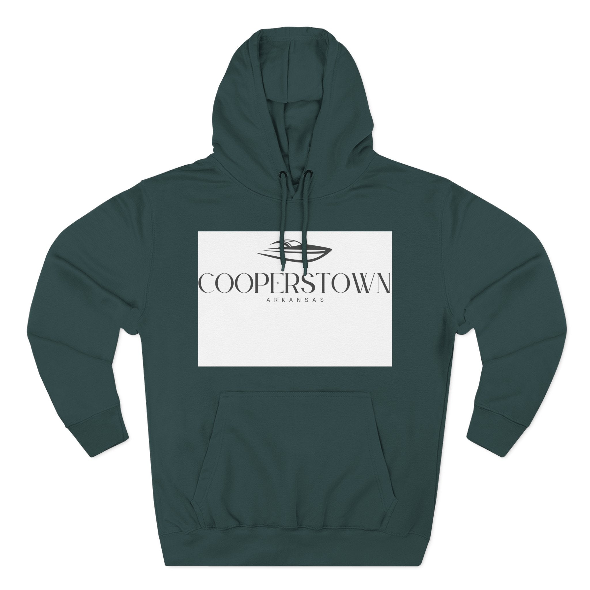 Cooperstown Stylish Three-Panel Fleece Hoodie for Cozy Days, Casual Wear, Warm Layering, Gift for Him or Her