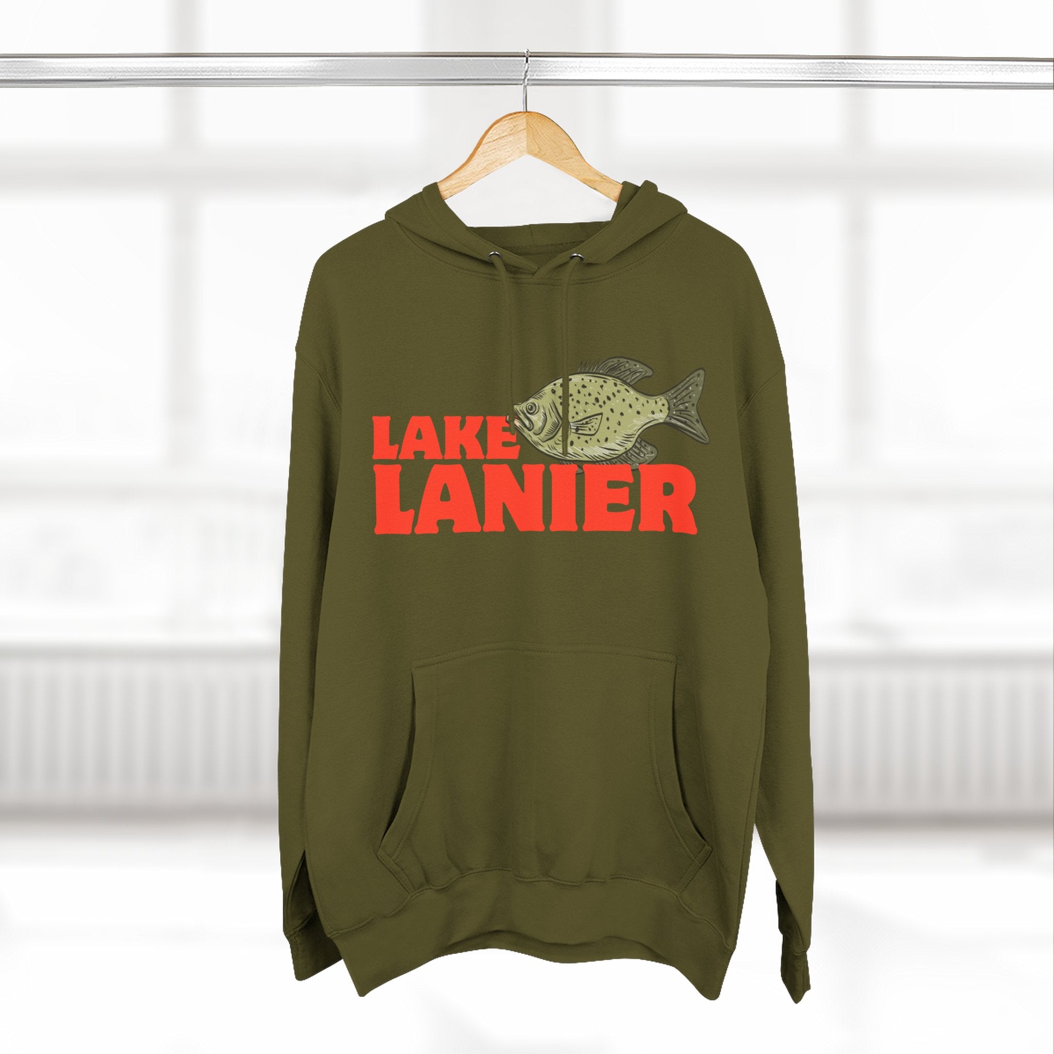 Lake Lanier Fleece Hoodie, Cozy Fishing Sweatshirt, Outdoor Adventure Wear, Unique Gift for Lake Lovers, Perfect for Fall and Winter
