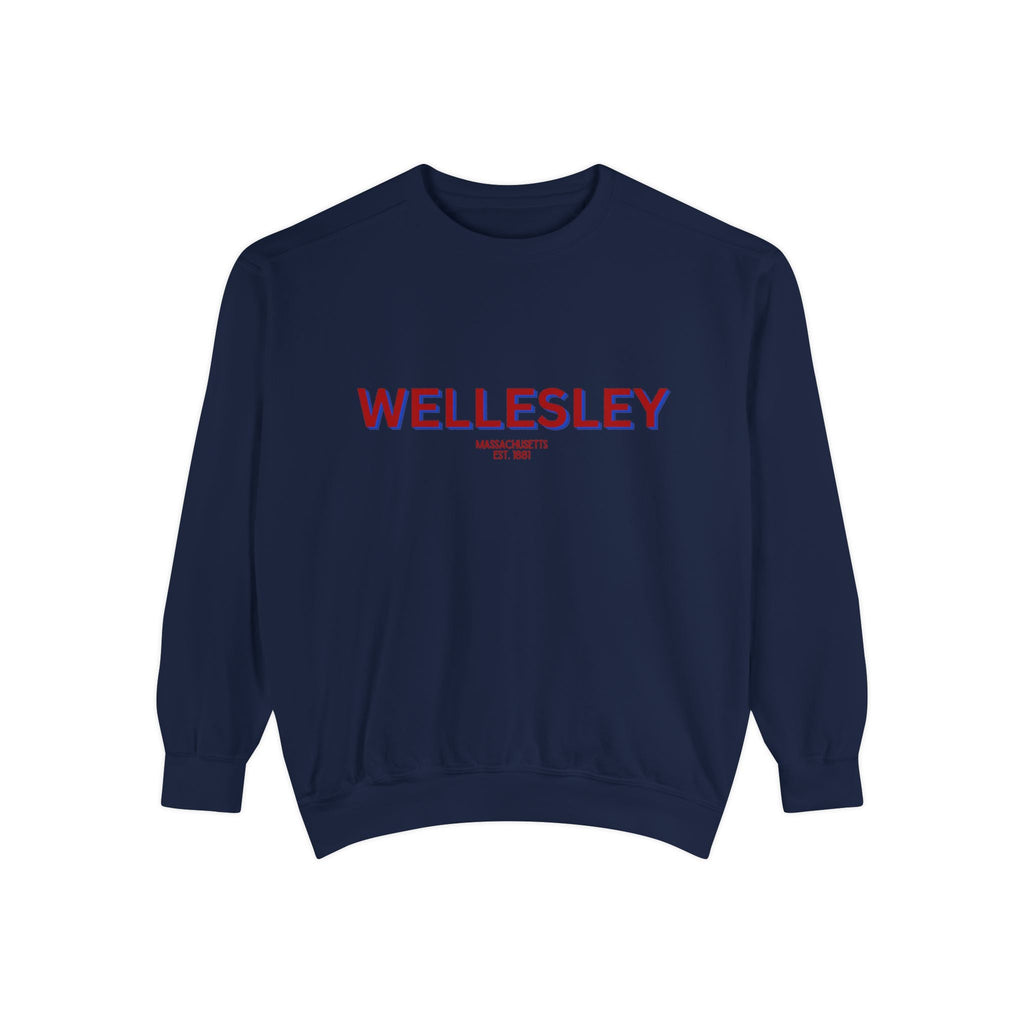 Wellesley Unisex Garment-Dyed Sweatshirt | Cozy Fashion, Perfect for Casual Outings, Gifts, Fall & Winter Style, Everyday Comfort