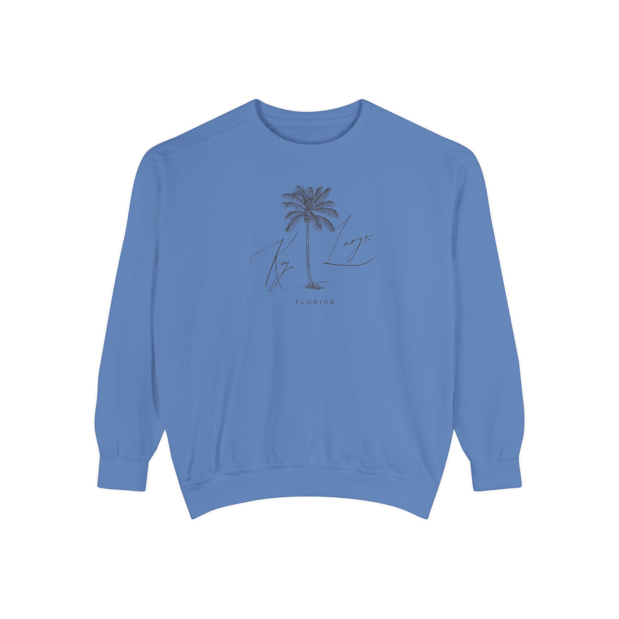 Key Largo Chill Vibes Sweatshirt - Unisex Garment-Dyed Style, Perfect for Lounging