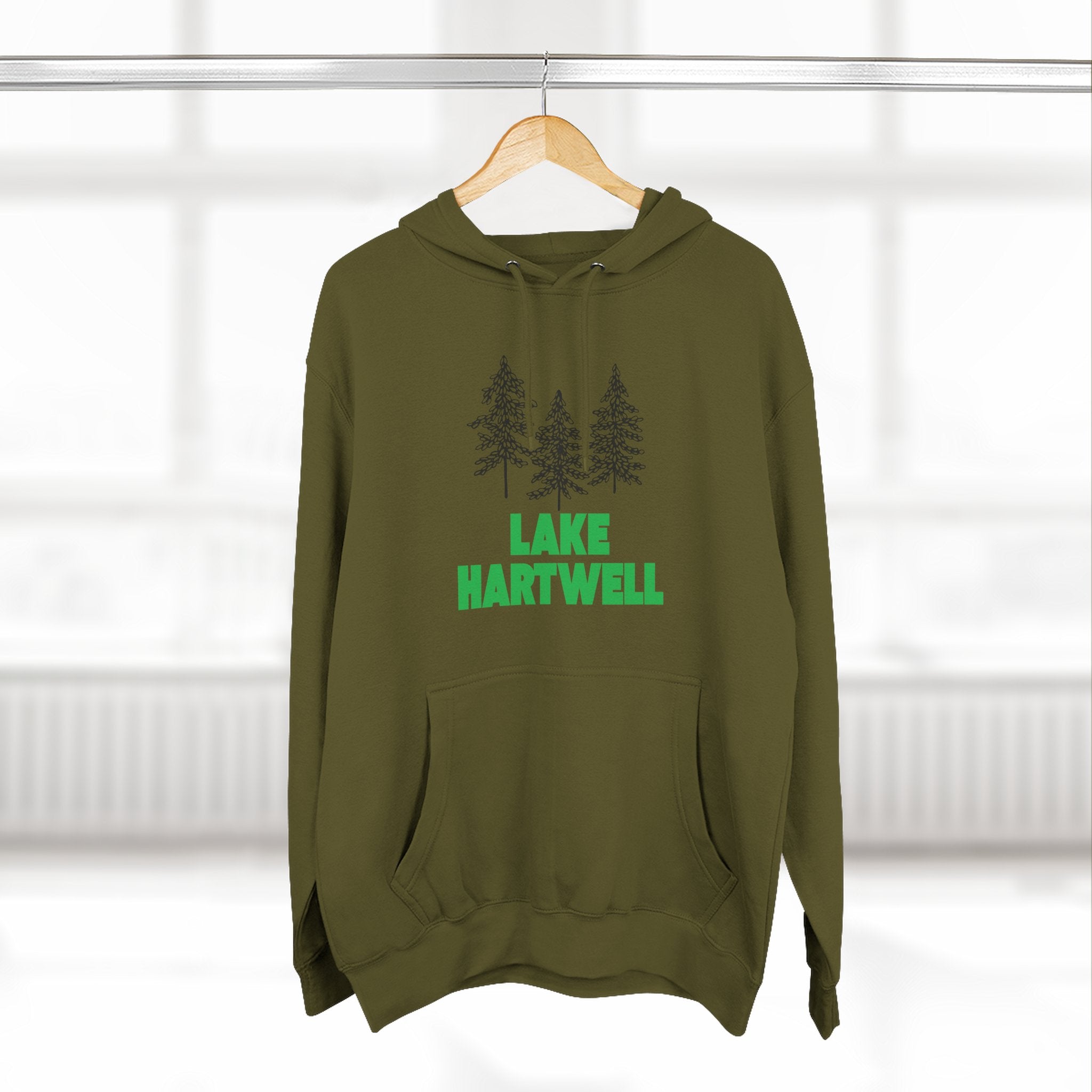 Lake Hartwell Fleece Hoodie, Cozy Sweatshirt, Outdoor Adventure Wear, Unique Gift for Lake Lovers, Perfect for Fall and Winter