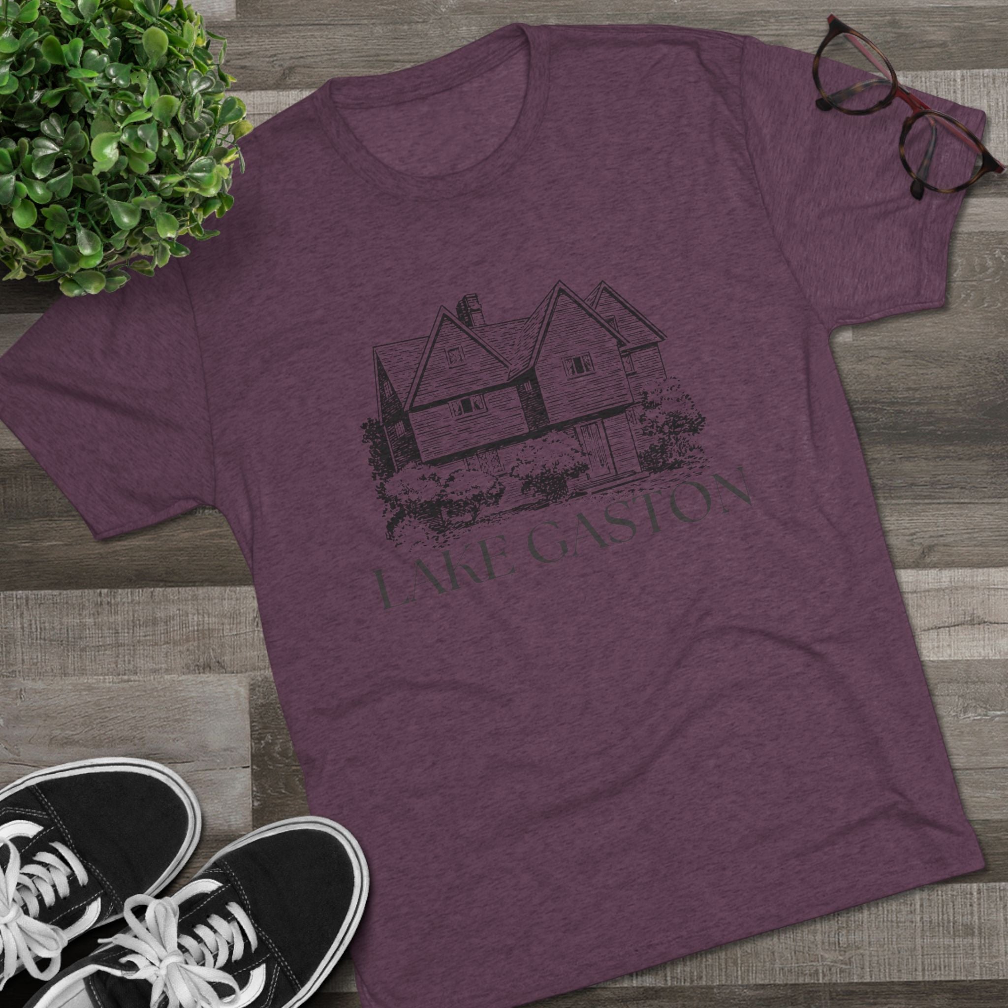 Lake Gaston Unisex Tri-Blend Crew Tee, Casual T-Shirt, Summer Apparel, Lake House Shirt, Gift for Friends, Travel Tee
