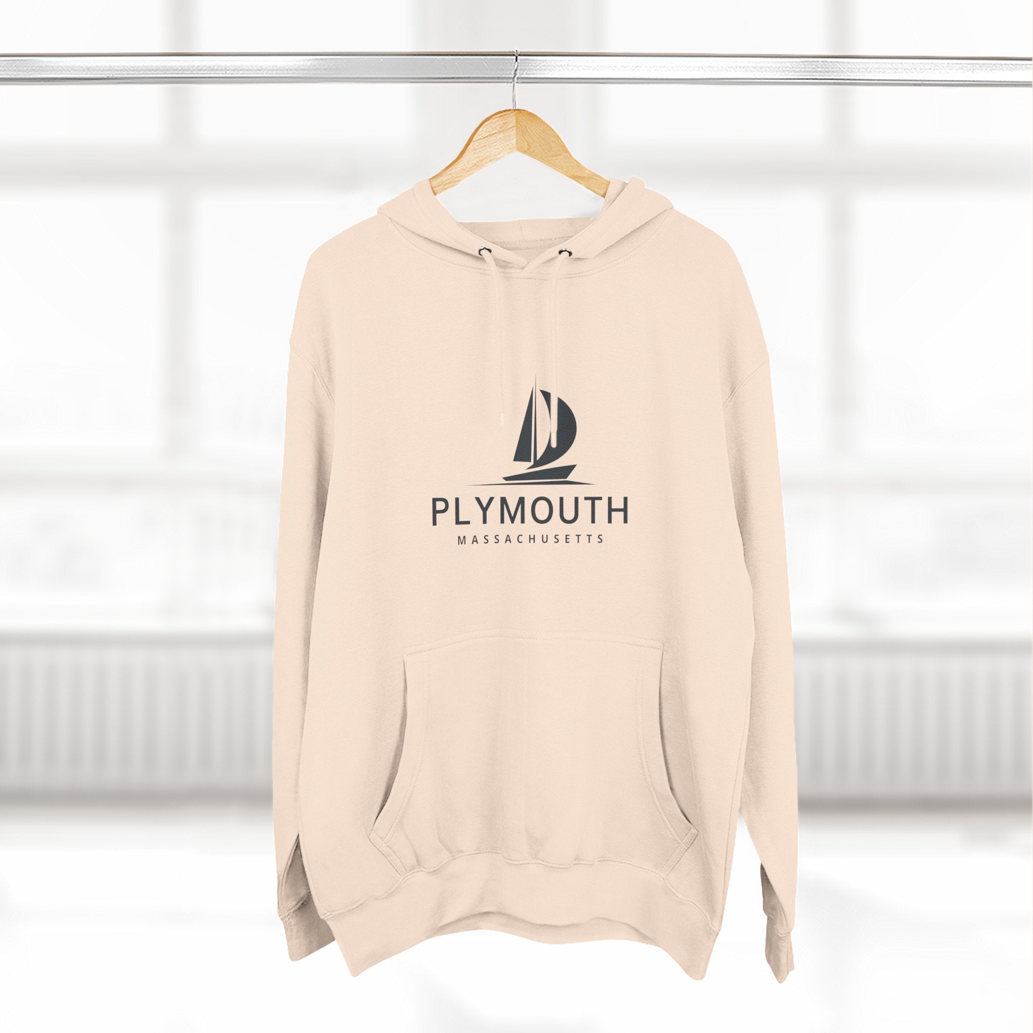 Plymouth Inspired Fleece Hoodie, Casual Wear, Relaxation, Gift for Autumn Lovers, Travel Essential